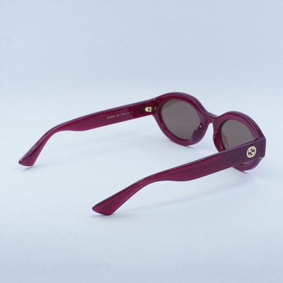 🕶️ New Gucci GG1579S 004 Sunglasses - Shiny Cyclamen Frame, Brown Lenses - Picture 10 of 11